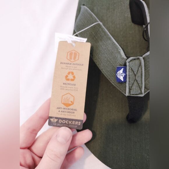 Dockers Hunter Green Brushed Eva Flip Flops Mens Size XL 12-13 - Picture 5 of 9